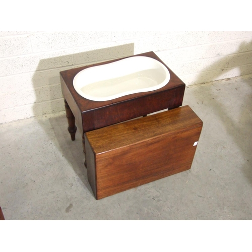 19 - A 19th century mahogany stool with Victorian needlework upholstery, on turned legs, 40cm wide, 50cm ... 