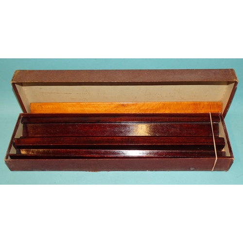 71 - A bone and bamboo Mah Jong set in metal-mounted wooden box, with separately-boxed wings.... 