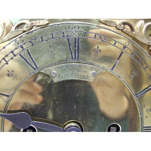 117 - A mahogany arch-shaped bracket clock, the brass dial marked Goldsmiths & Silversmiths Company, 1... 