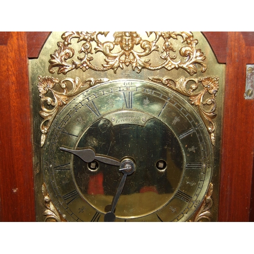 117 - A mahogany arch-shaped bracket clock, the brass dial marked Goldsmiths & Silversmiths Company, 1... 