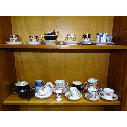 85 - A collection of mainly 20th century cabinet cups and saucers, including Royal Crown Derby, late Dres... 