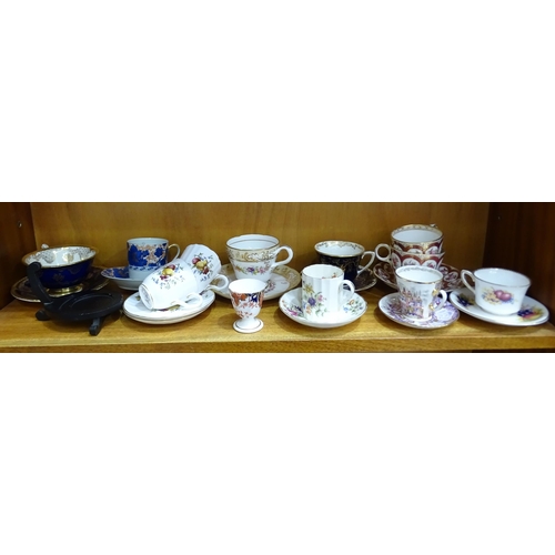 85 - A collection of mainly 20th century cabinet cups and saucers, including Royal Crown Derby, late Dres... 