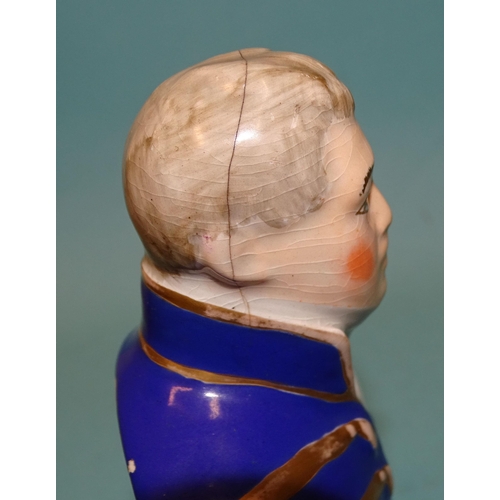 104 - A Staffordshire miniature bust of a Regency gentleman, (a/f), Bunnykins ceramics, a smoker's cabinet... 