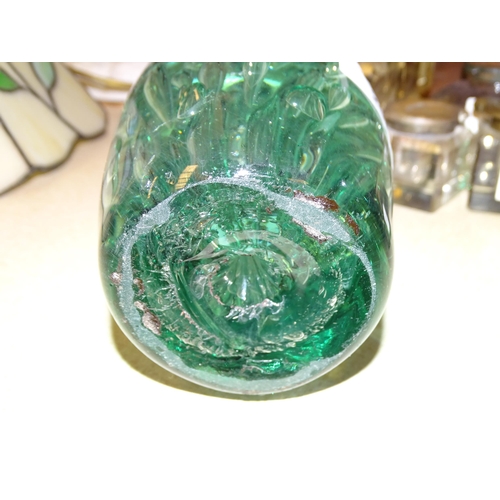 25 - Two glass dump paperweights of dome shape, 14cm high and two smaller glass dump paperweights, (4).... 