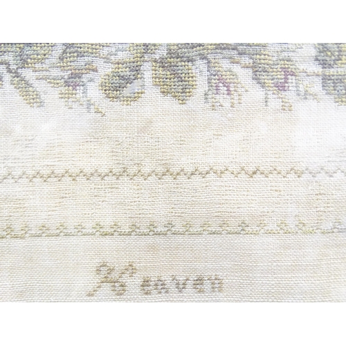 21 - An early-Victorian sampler by Hannah Smith, aged 12, 1837, with verse, alphabet and numbers (faded),... 