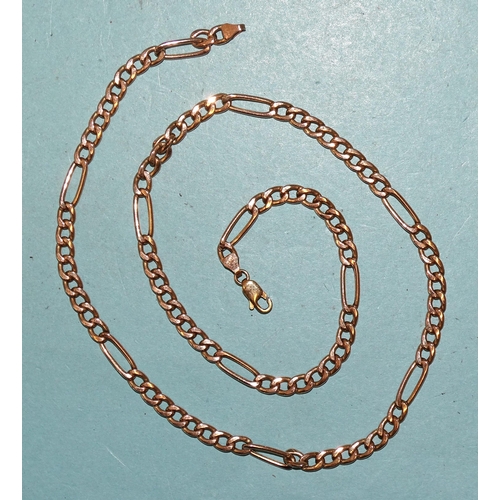 248 - A modern 9ct gold curb-link neck chain, 47.5cm, 8.2g.