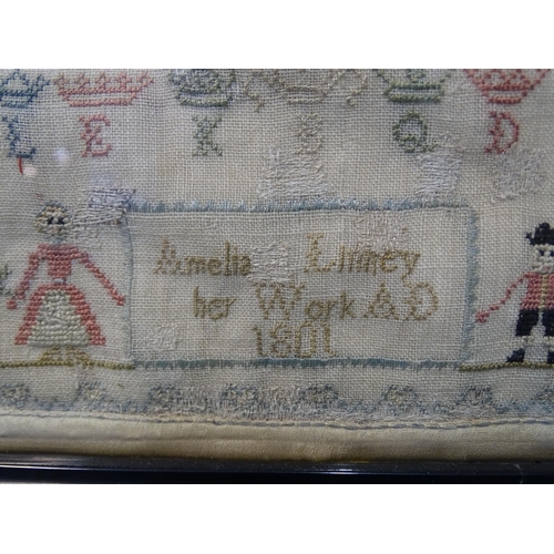 27 - A Georgian sampler by Amelia Linney, 