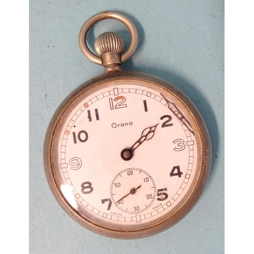 299 - A GSTP military open-face metal-cased pocket watch 