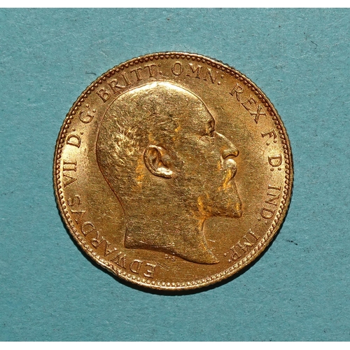 322 - An Edward VII 1909 sovereign.