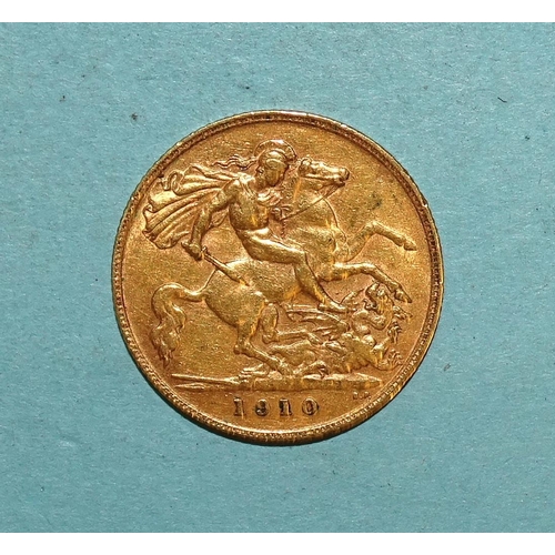 325 - An Edward VII 1910 half-sovereign.