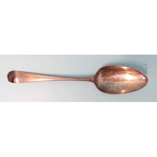 367 - A George III silver Hanoverian pattern tablespoon with scroll back, Thomas Wallis I, London 1774.... 