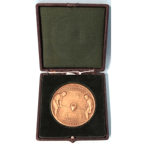 329 - The Joseph S Seaman Medal awarded by the American Foundrymen's Association to Thomas Turner 1962, in... 