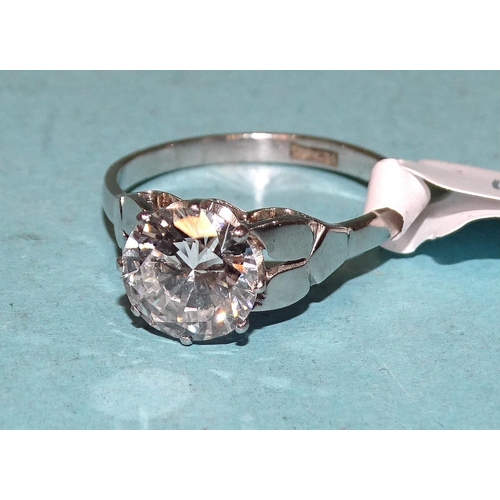 147 - A solitaire diamond ring claw-set a brilliant-cut diamond of approximately 1.63cts, in platinum moun... 