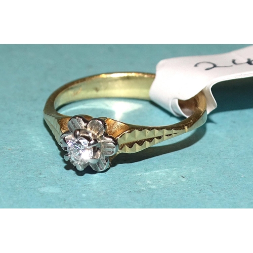 242 - An 18ct gold solitaire diamond ring claw-set a brilliant-cut diamond of approximately 0.12cts, size ... 