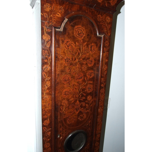 68 - William Skeggs, an 18th century walnut and marquetry long-case clock, the 30.5cm arched brass dial w... 