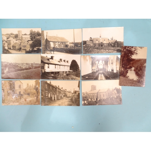 100 - Nineteen W R Gay RP postcards of Loddiswell: school, church (x2), village (x13), river and New Mill ... 