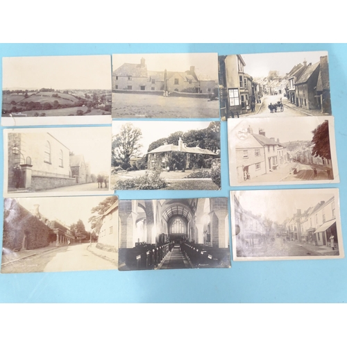 104 - Seventeen W R Gay RP postcards of Modbury, including vicarage, church and the high street (x9).... 