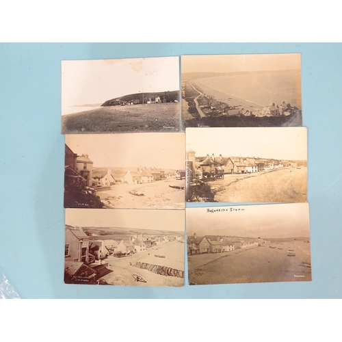 127 - Twenty-one W R Gay RP postcards of Torcross, including one of a whale and fishermen (+ one reproduct... 