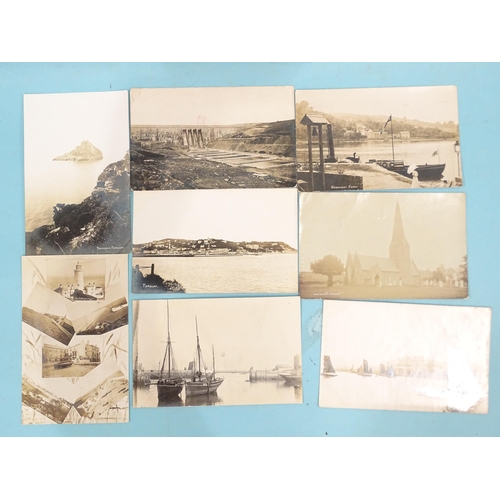 128 - Twenty W R Gay RP postcards of Torquay and Paignton area, including Start Point Lighthouse and Paign... 