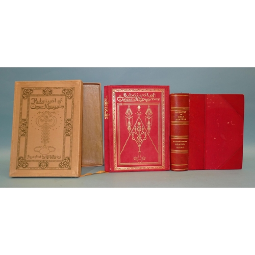 13 - The Rubaiyat of Omar Khayyam, presented by Willy Pogany, 16 tipped-in plts, red suede with gilt tool... 