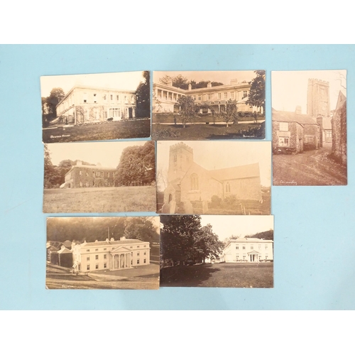 130 - Thirteen W R Gay RP postcards of Totnes area: Halwell, Morley, Broadhempston, Fellaton House, Bowden... 