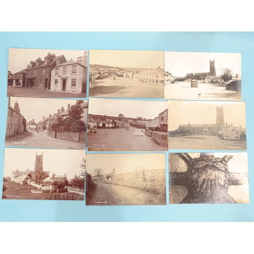 131 - Eighteen W R Gay RP postcards of Ugborough, including a carousel, cottages, post office and church.... 