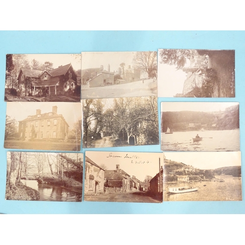 132 - Twenty-two W R Gay RP postcards of Yealmpton, the rivers Yealm and Kitley, Gnaton Hall.... 