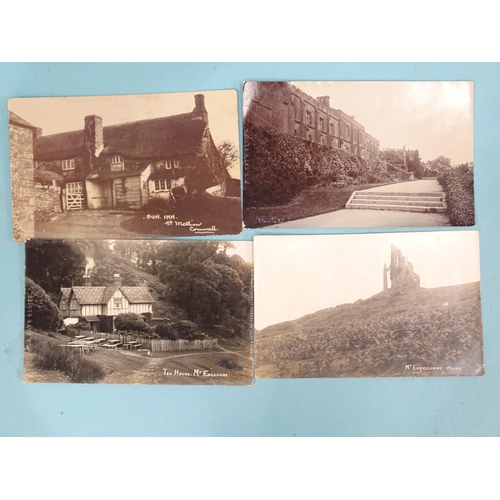 134 - Ten W R Gay RP postcards of Cornish houses and villages, including St Anns Chapel Constabulary, Pent... 