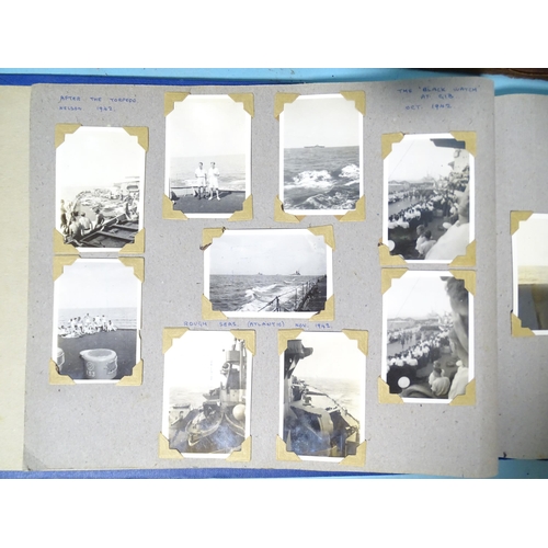 197 - A quantity of mainly WWII naval photographs of HMS Nelson, Scapa Flow, Gibraltar and Rosyth 1942, SS... 