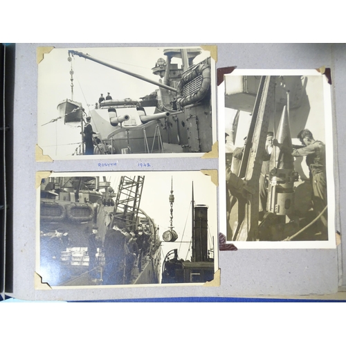 197 - A quantity of mainly WWII naval photographs of HMS Nelson, Scapa Flow, Gibraltar and Rosyth 1942, SS... 