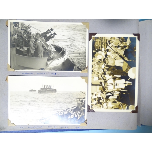 197 - A quantity of mainly WWII naval photographs of HMS Nelson, Scapa Flow, Gibraltar and Rosyth 1942, SS... 