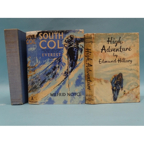 2 - Hillary (Edmund), High Adventure, frontis, plts, illus, cl gt, dwrp (not price-clipped), 8vo, 1955; ... 