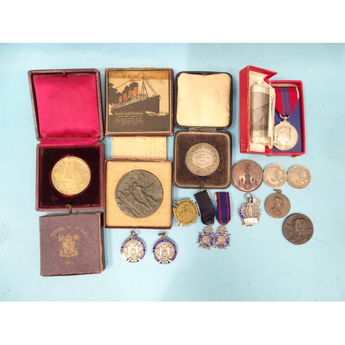 201 - A silver Purley & District Rifle Club Archer medal 1924, seven small silver Miniature Rifle Club... 