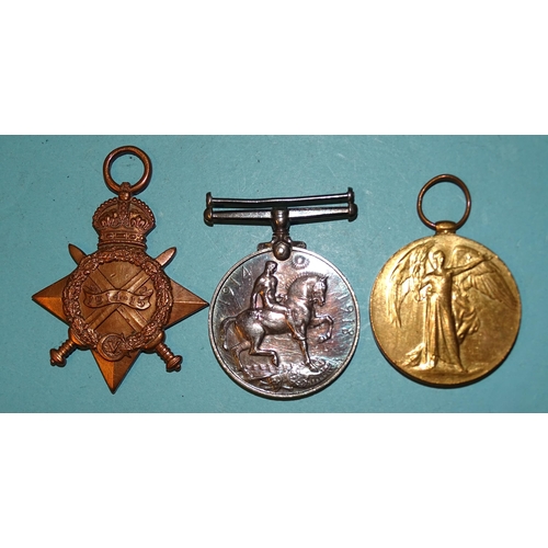 207 - A WWI trio awarded to 2141 Pte G. L. Palmer Devon R 1914-15 Star, British War and Victory Medals and... 