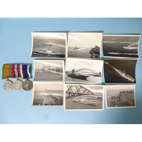 208 - A WWII trio of medals awarded to FX70308 R. G. Meek CAF(E) HMS Daedalus: Defence, War Medal and Long... 