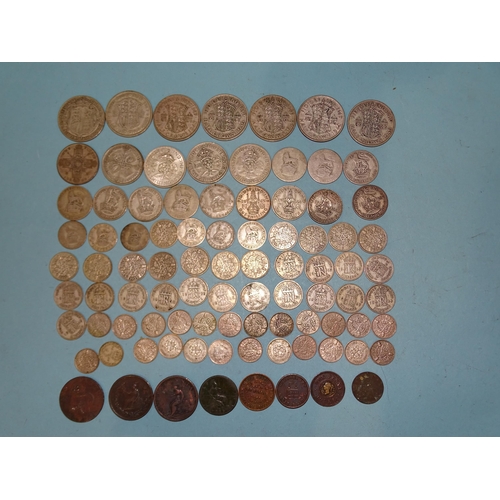 216 - A small collection of 1920-1946 silver British coinage, 343g, together with a 1794 