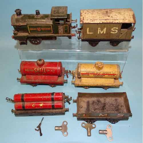 260 - Hornby O gauge, a pre-war c/w 0-4-0 tank locomotive 