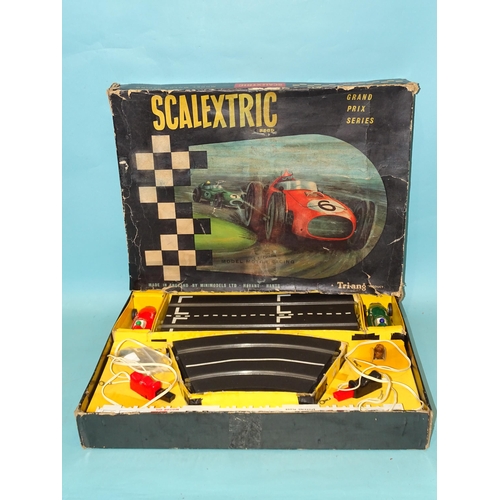 267 - Triang, a Scalextric Set no.GP2, with both slot cars, C55 Vauxhalls red and green, (boxed, box repai... 