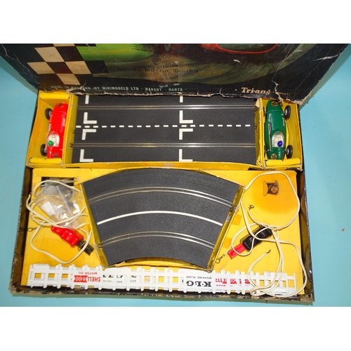 267 - Triang, a Scalextric Set no.GP2, with both slot cars, C55 Vauxhalls red and green, (boxed, box repai... 