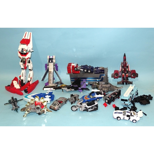 279 - Hasbro Transformers, sixteen 1980's Transformer models, (one re-issue), no boxes.