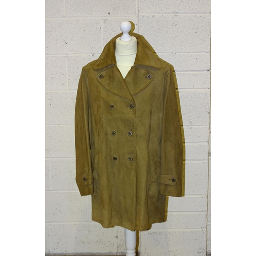 308 - A gent's vintage Browns of Chester suede ¾-length double-breasted coat c1960's, size 42-44'' ... 