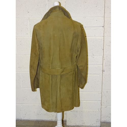 308 - A gent's vintage Browns of Chester suede ¾-length double-breasted coat c1960's, size 42-44'' ... 