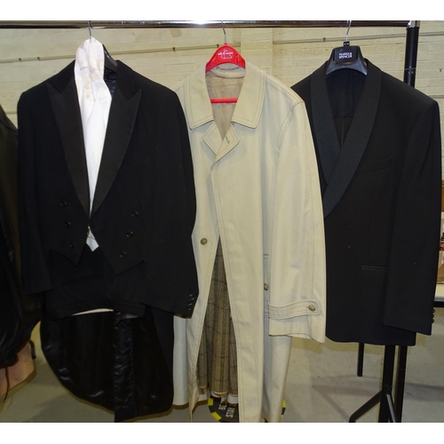 309 - A gent's tail suit, (unlabelled) and white waistcoat, an M&S evening suit, size 44 and a gent's ... 