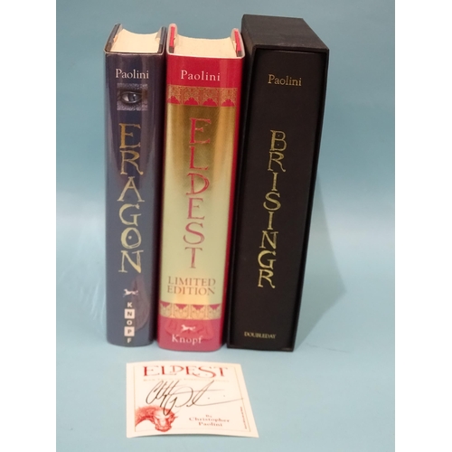 33 - Paolini (Christopher), Brisingr, no.1183 of signed ltd edn of 1500, cl, slip case, 8vo, 1st edn 2008... 