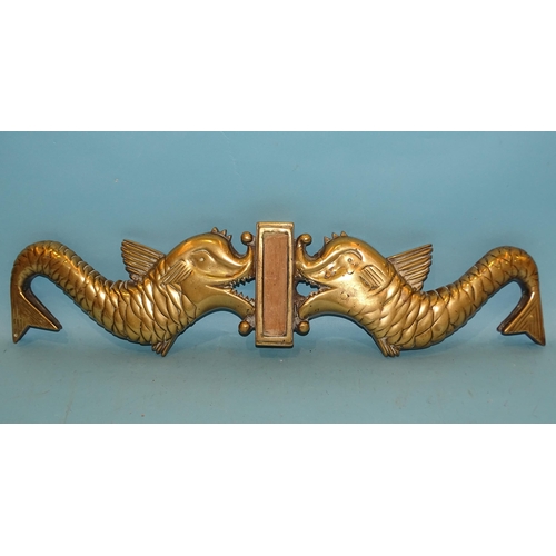 383 - A brass Admiralty pattern tiller yoke, 54cm.