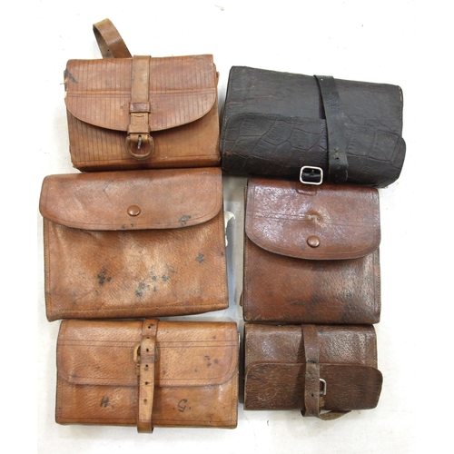 413 - Six leather fly wallets by W J Cummins, C Farlow & Co. Ltd, Army and Navy CSL and others.... 