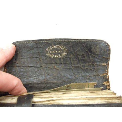 413 - Six leather fly wallets by W J Cummins, C Farlow & Co. Ltd, Army and Navy CSL and others.... 