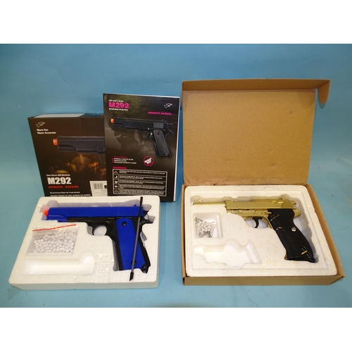 445 - Two boxed cal 6mm BB guns: G21 and M292 spring pistol, (2).