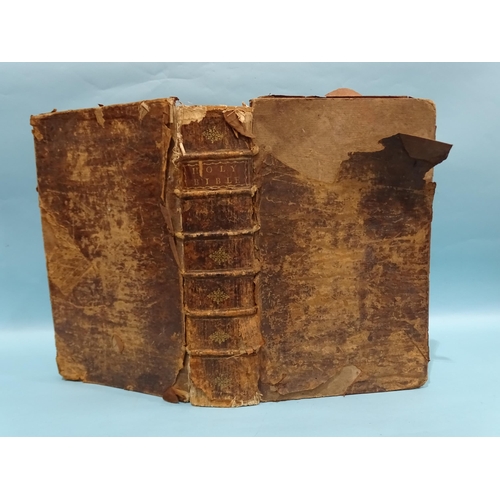 5 - An 18th century Boden & Adams bible in poor condition, plts, cf fo, nd, (no frontis or tp).... 