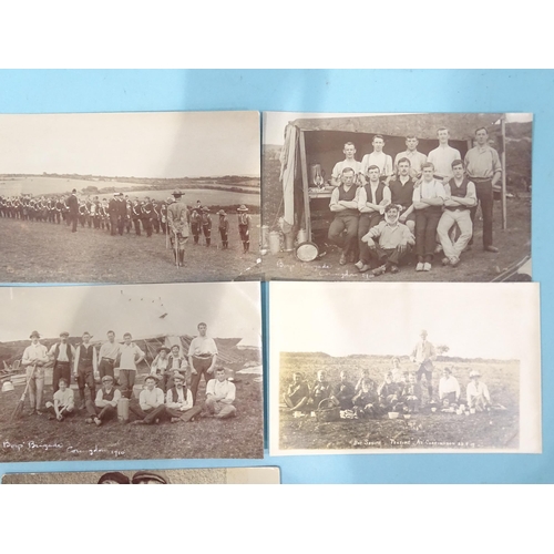 58 - Three W R Gay RP postcards of Boys Brigade 1910, one of Boy Scouts 1919, another of Brixham fisherme... 